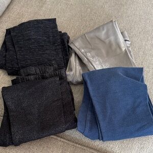 Set of Black, Gray, and Blue Leggings